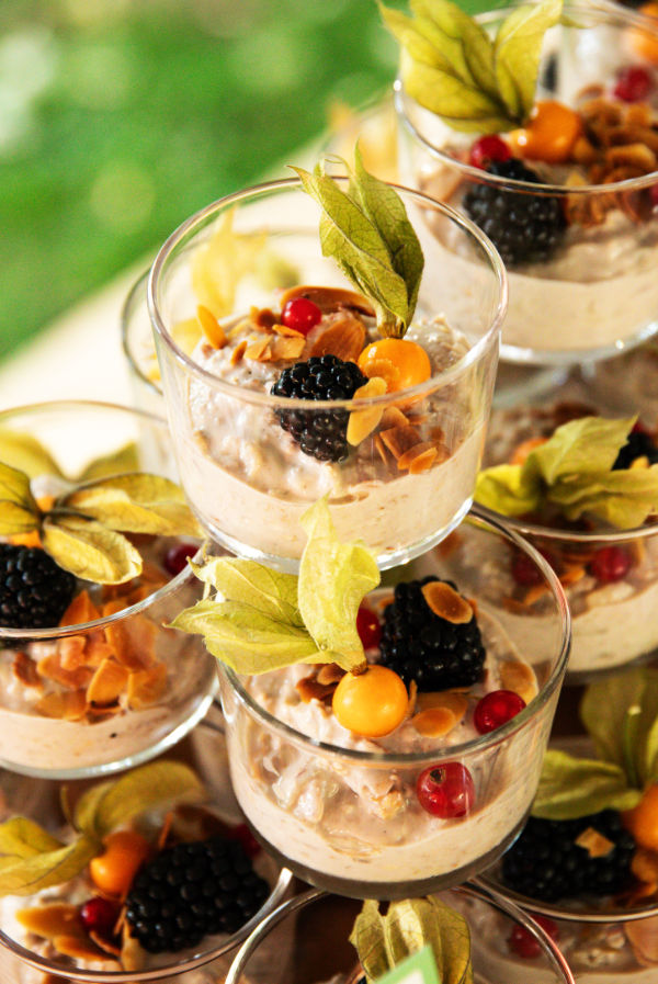business lunch catering dessert